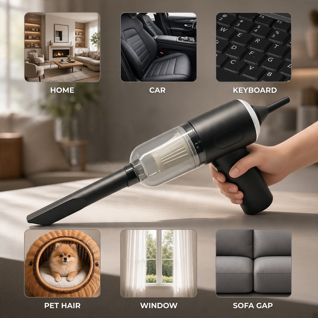 3-in-1 Portable Mini Vacuum Cleaner AS-228 | Handheld Vacuum for Car, Home & Office