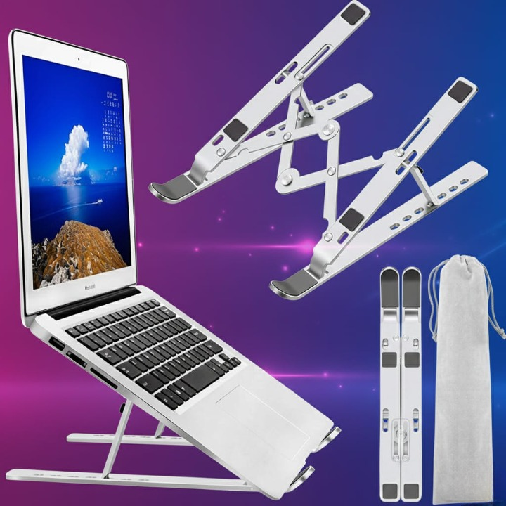 Aluminium Laptop Stand – Adjustable 6-Level Height