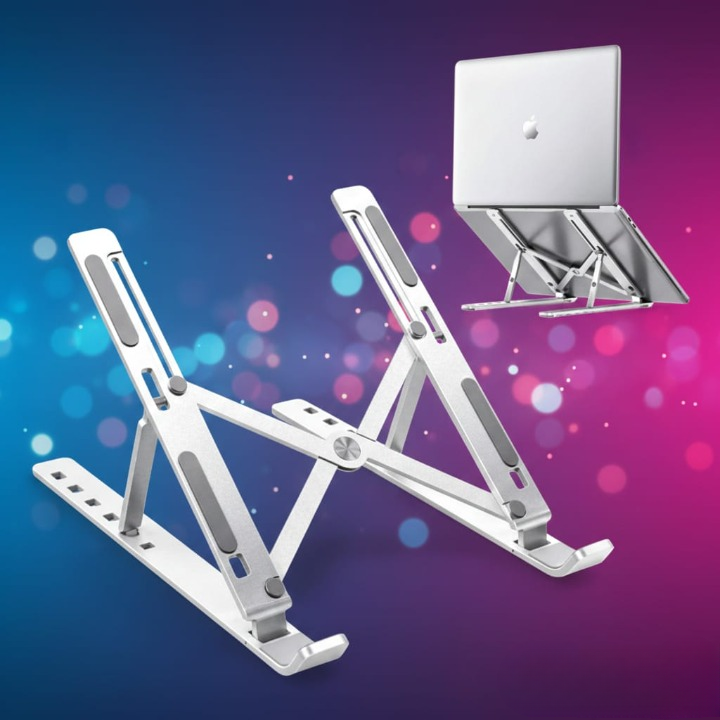 Aluminium Laptop Stand – Adjustable 6-Level Height
