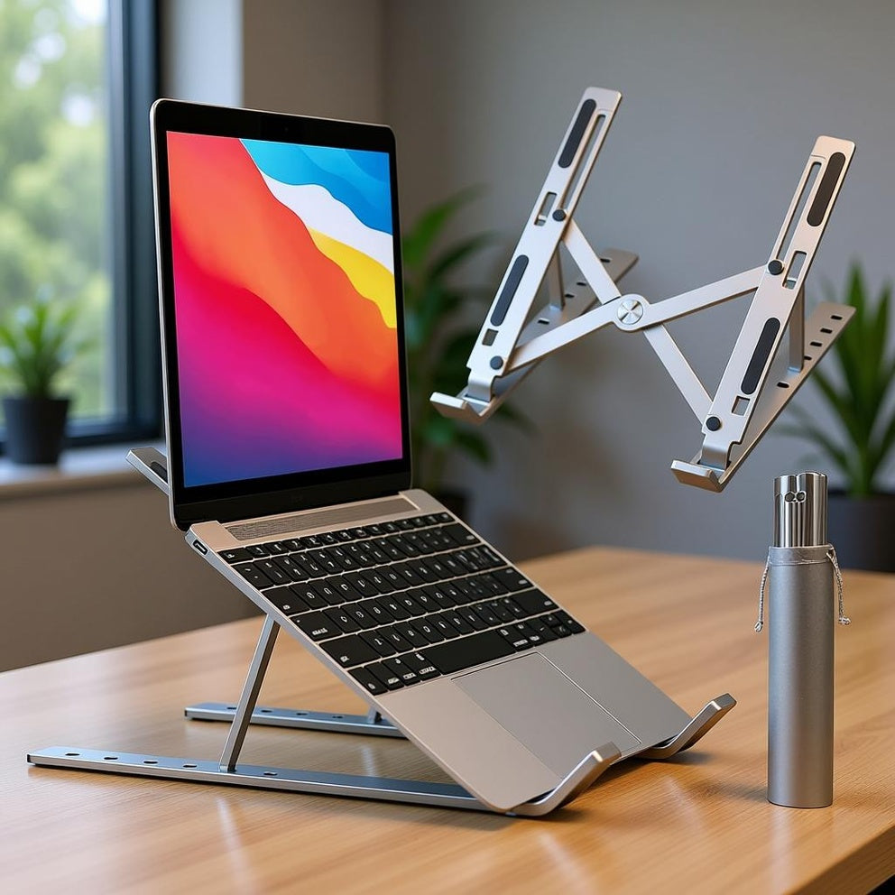 Aluminium Laptop Stand – Adjustable 6-Level Height
