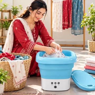 Portable Foldable Mini Washing Machine – Compact Laundry Solution for Small Spaces