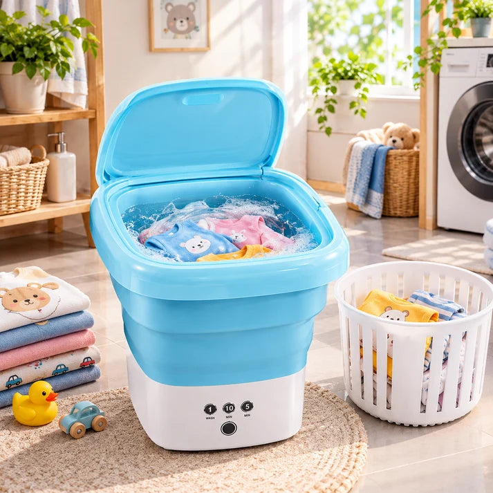 Portable Foldable Mini Washing Machine – Compact Laundry Solution for Small Spaces