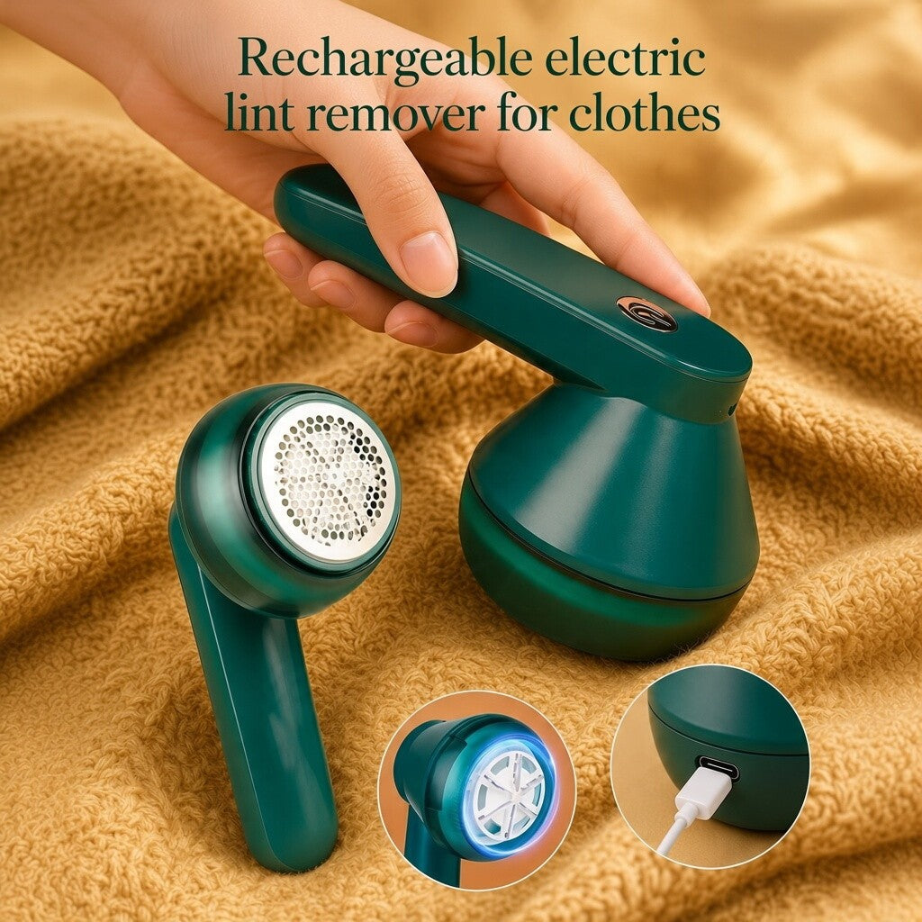 USB Rechargeable Electric Lint Remover – Instantly Fuzz-Free Sweaters, Clothes & Furniture